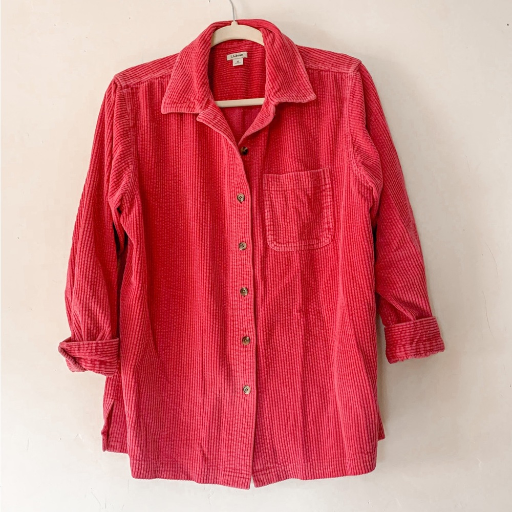 Vintage LL Bean pink corduroy button down shacket